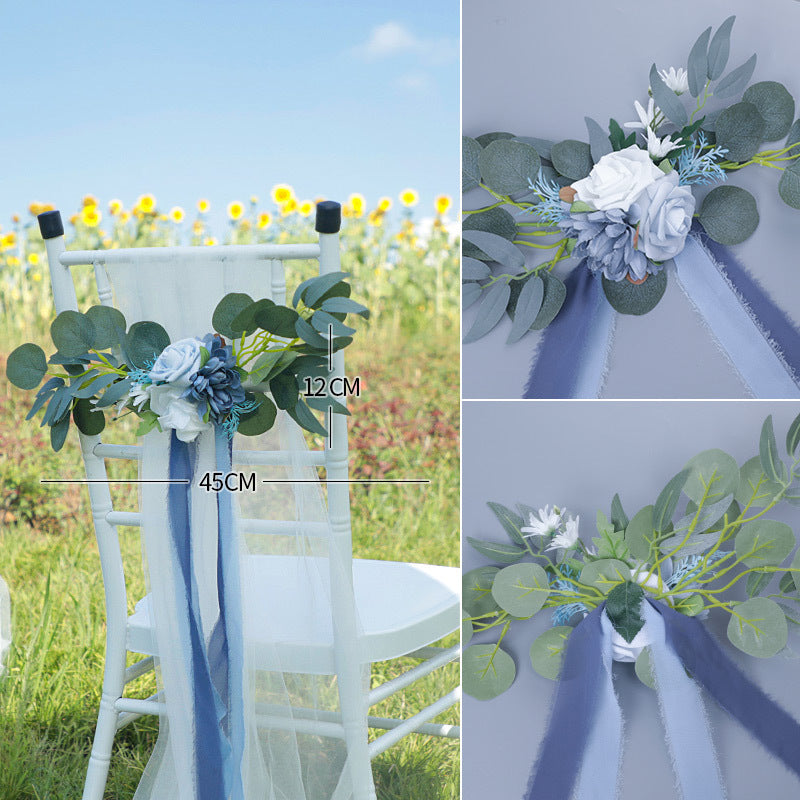 New Outdoor Forest Chair Back Flower Wedding Simple Leaning Back Flowers, CF17035