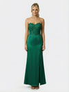 Elegant Strapless Sweetheart Lace Satin Sweetheart Mermaid Evening Formal Gown