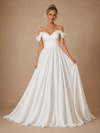 ChicSew Elegant V-Neck Off The Shoulder Chiffon A-Line Maxi Wedding Dress With 3D Flowers