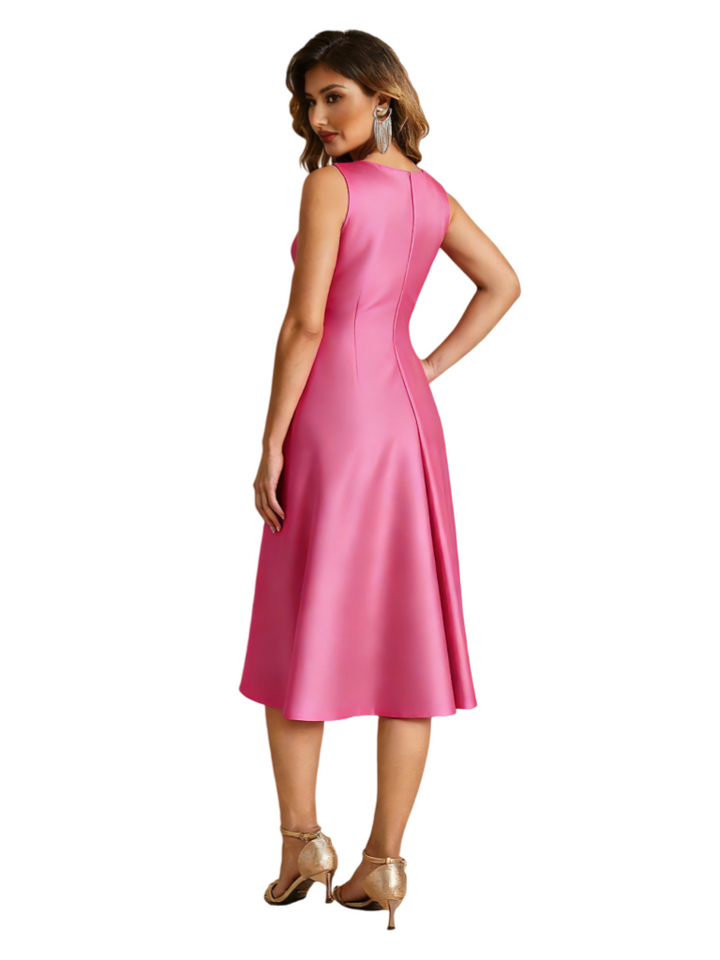 Elegant V-Neck Satin A-Line Knee-Length Mother Of The Bride Dresses