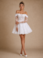 ChicSew Pretty Strapless 3/4 Sleeves A-Line Lace Mini-Length Wedding Dresses