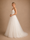ChicSew Elegant Fancy Deep V-Neck A-Line Lace Tulle Maxi Long Wedding Dress