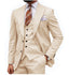 Beige Classic 3 Piece Men's Suit with Regular Fit and Sophisticated Peak Lapel CN470