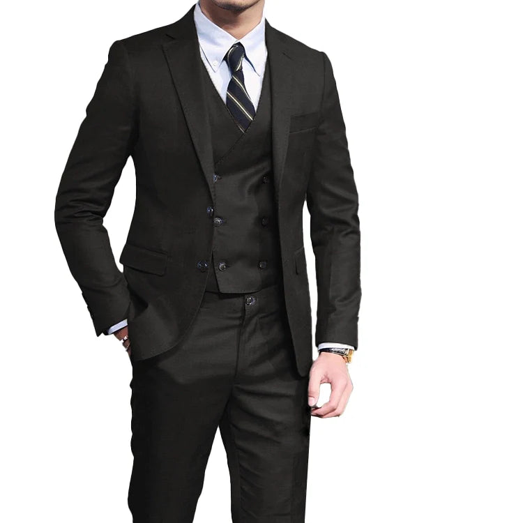 Casual Men's 3 Pieces Mens Suit Regular Fit Notch Lapel Tuxedos (Blazer+vest+Pants) CN434