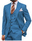 Blue Classic 3 Piece Men's Suit with Regular Fit and Sophisticated Peak Lapel CN473