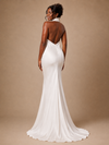 ChicSew Elegant Halter Satin Mermaid Open Back Floor-Length Wedding Dress