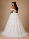 ChicSew Fancy Off The Shoulder Lace Tulle Boning A-Line Floor-Length Wedding Dress