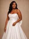 ChicSew Fancy Sweetheart Satin A-Line Floor-Length Wedding Dress With Oversized Bow Knot