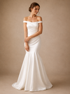 ChicSew Unique Ruched Off The Shoulder Satin Mermaid Floor-Length Wedding Dress