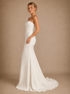 ChicSew Modern Strapless Sleeveless Boning Crepe Long Mermaid Wedding Dress