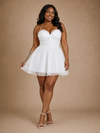 ChicSew Fancy Sweetheart Boning Sleeveless A-Line Chiffon Mini-Length Wedding Dress