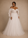 ChicSew Unique Spaghetti Straps Boning Lace Glitter Tulle Long A-Line Wedding Dress