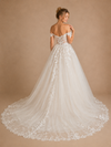 ChicSew Classy Off The Shoulder Sleeveless Lace Tulle A-Line Maxi Wedding Dress With Boning