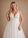ChicSew Romantic V-Neck Spaghetti Straps Sleeveless Lace Tulle A-Line Maxi Wedding Dress