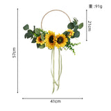New Sunflower Home Decoration Wreath Wall Hanging Door Decoration Festive Decoration Tassel Wreath, CF6114