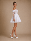 ChicSew Pretty Strapless 3/4 Sleeves A-Line Lace Mini-Length Wedding Dresses