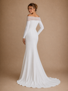 ChicSew Elegant Fancy Crepe Tulle Long Sleeves Mermaid Floor-Length Wedding Dress