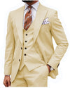 Champagne Classic 3 Piece Men's Suit with Regular Fit and Sophisticated Peak Lapel CN476