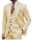 Champagne Classic 3 Piece Men's Suit with Regular Fit and Sophisticated Peak Lapel CN476