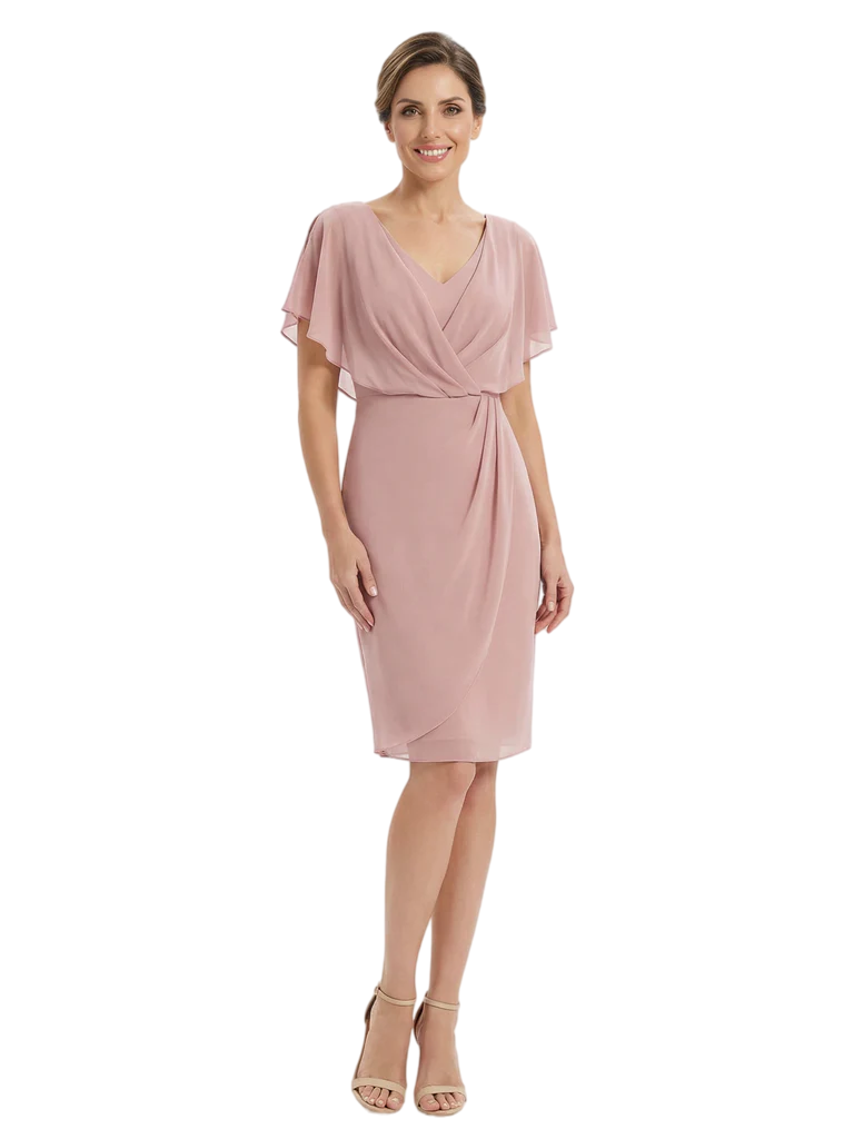 Summer Knee Length Mother of the Groom Dresses With Flutter Sleeve