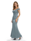 Elegant Off Shoulder Lace Satin Mermaid Mother of the Bride Dress