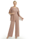 Modern Mother of the Bride Jumpsuit with Chiffon Jacket Ruffle Sleeve Formal Party