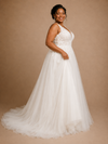ChicSew Sexy V-Neck A-Line Sleeveless Lace Tulle Maxi Long Wedding Dress