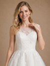 ChicSew Fancy Illusion Sleeveless Lace Tulle A-Line Knee-Length Wedding Dress