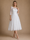 ChicSew Elegant Bateau 3/4 Sleeves Lace A-Line Tea-Length Wedding Dresses