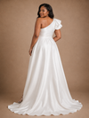 ChicSew Elegant One Shoulder A-Line Side Slit Floor-Length Wedding Dress
