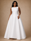 ChicSew Classy Elegant Satin Sleeveless A-Line Floor-Length Wedding Dress