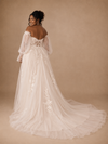 ChicSew Romantic Sweetheart Long Sleeves Side Slit Tulle A-Line Wedding Dress With Lace Appliques