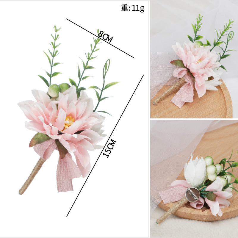 New Mori Wedding Outdoor Wedding Sister Group Wrist Flowers Men Corsage Fresh Flowers, CG6670