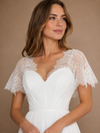 ChicSew Elegant V-NecK Short Sleeves Lace A-Line Floor-Length Wedding Dress