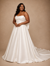 ChicSew Fancy Sweetheart Satin A-Line Floor-Length Wedding Dress With Oversized Bow Knot