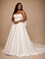 ChicSew Fancy Sweetheart Satin A-Line Floor-Length Wedding Dress With Oversized Bow Knot