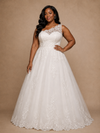 ChicSew Classy One Shoulder A-Line Sleeveless Lace Tulle Maxi Wedding Dress