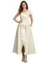 Elegant V-Neck Off Shoulder Sleeveless Sheath Mother Of The Bride Dresses With Train
