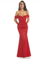 Women Sexy Off The Shoulder Silky Satin Mermaid Long Formal Dresses