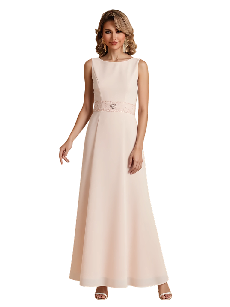 Elegant Sleeveless Jewel Chiffon A-Line Mother of The Bride Dresses