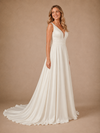 ChicSew Modern Spaghetti Straps Sleeveless A-line Satin Floor-Length Wedding Dress