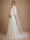 ChicSew Classy High Neck Long Sleeves Chiffon A-Line Maxi Wedding Dress