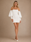 ChicSew Pretty Strapless 3/4 Sleeves Sheath Crepe Mini-Length Wedding Dresses