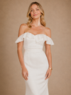 ChicSew Elegant Ruffled Off The Shoulder Satin Mermaid Floor-Length Wedding Dress