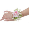 White Imitation Wrist Flower Bride Bridesmaid Sister Group Hand Flower Dress Brooch Corsage, CG61443