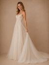 ChicSew Fancy V-Neck Spaghetti Straps Lace Tulle Long A-Line Wedding Dress