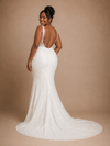 ChicSew Elegant V-Neck Spaghetti Straps Mermaid Sequin Floor-Length Wedding Dress