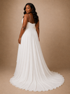 ChicSew Sexy Spaghetti Straps Chiffon A-Line High-Low Wedding Dress With Pleats