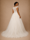 ChicSew Elegant Claasy Lace Tulle Round Neck A-Line Floor-Length Wedding Dress