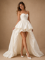 ChicSew Fancy Sweetheart Sleeveless Satin A-Line High-Low Wedding Dress